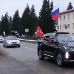 Колонна машин прошла по улицам Северного накануне Дня Победы