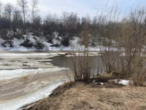 Гидрологическая обстановка на реке Тартас в Северном на 10 апреля